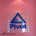 Pivot Coloured Glass Sign Logo
