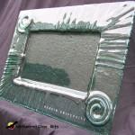 deakin green glass platter